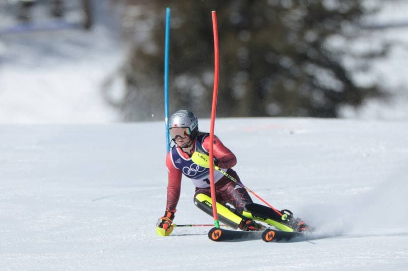 Alpine Skiing. Olympic Winter Games Milano-Cortina 2026. Women's Slalom - Run 1. 18.02.2026