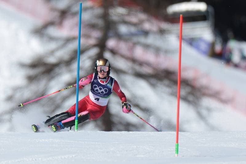 Alpine Skiing. Olympic Winter Games Milano-Cortina 2026. Women's Slalom - Run 1. 18.02.2026