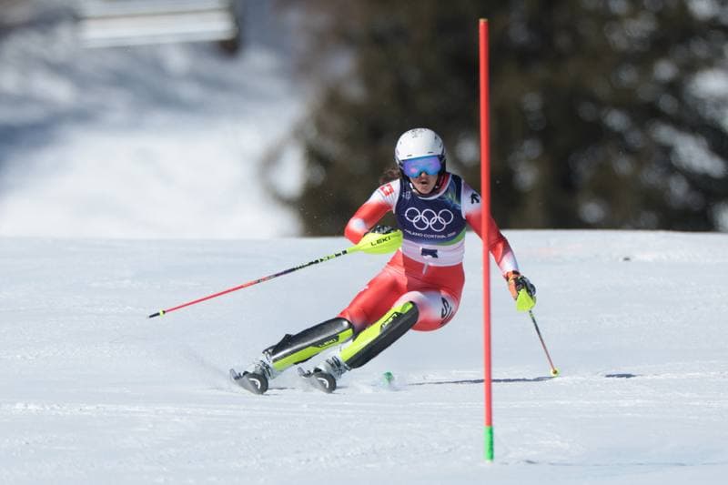 Alpine Skiing. Olympic Winter Games Milano-Cortina 2026. Women's Slalom - Run 1. 18.02.2026