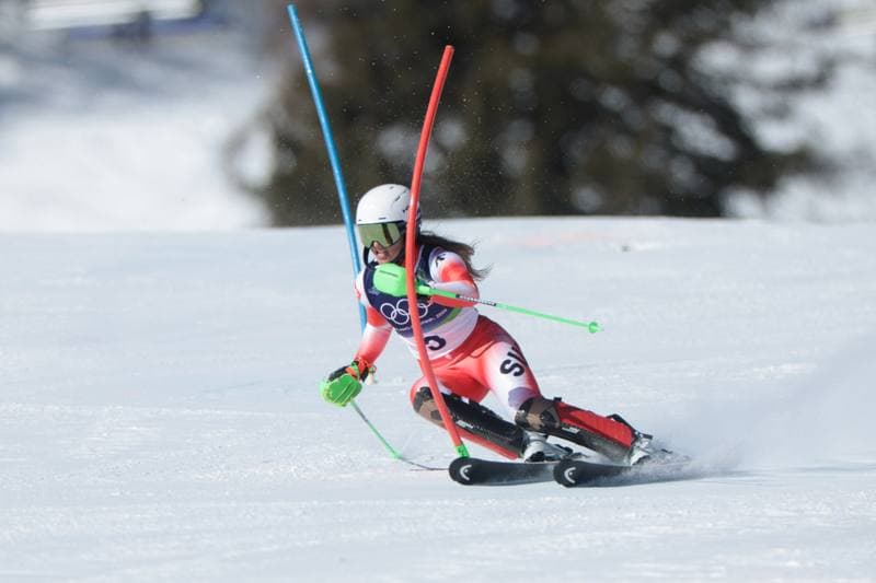 Alpine Skiing. Olympic Winter Games Milano-Cortina 2026. Women's Slalom - Run 1. 18.02.2026