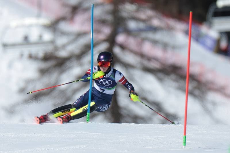 Alpine Skiing. Olympic Winter Games Milano-Cortina 2026. Women's Slalom - Run 1. 18.02.2026