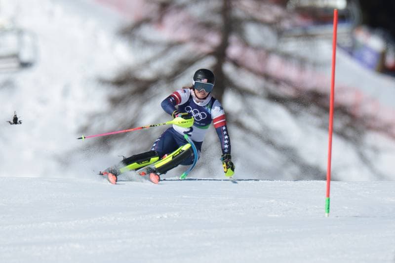 Alpine Skiing. Olympic Winter Games Milano-Cortina 2026. Women's Slalom - Run 1. 18.02.2026