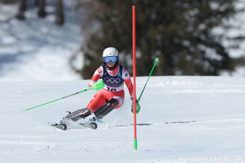 Alpine Skiing. Olympic Winter Games Milano-Cortina 2026. Women's Slalom - Run 1. 18.02.2026