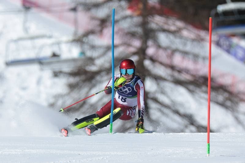 Alpine Skiing. Olympic Winter Games Milano-Cortina 2026. Women's Slalom - Run 1. 18.02.2026