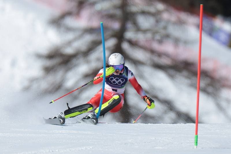 Alpine Skiing. Olympic Winter Games Milano-Cortina 2026. Women's Slalom - Run 1. 18.02.2026
