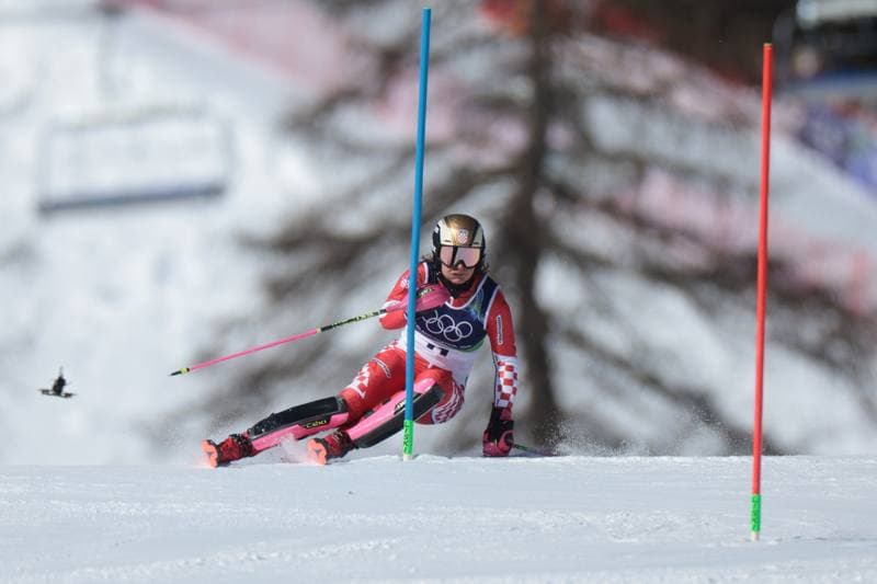 Alpine Skiing. Olympic Winter Games Milano-Cortina 2026. Women's Slalom - Run 1. 18.02.2026