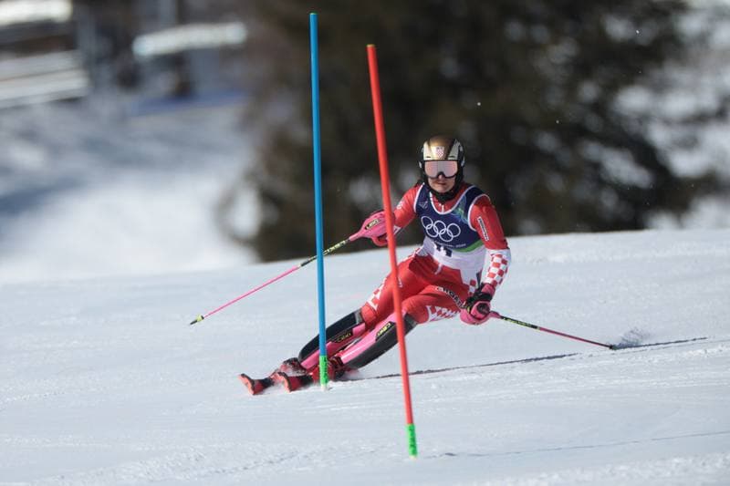 Alpine Skiing. Olympic Winter Games Milano-Cortina 2026. Women's Slalom - Run 1. 18.02.2026