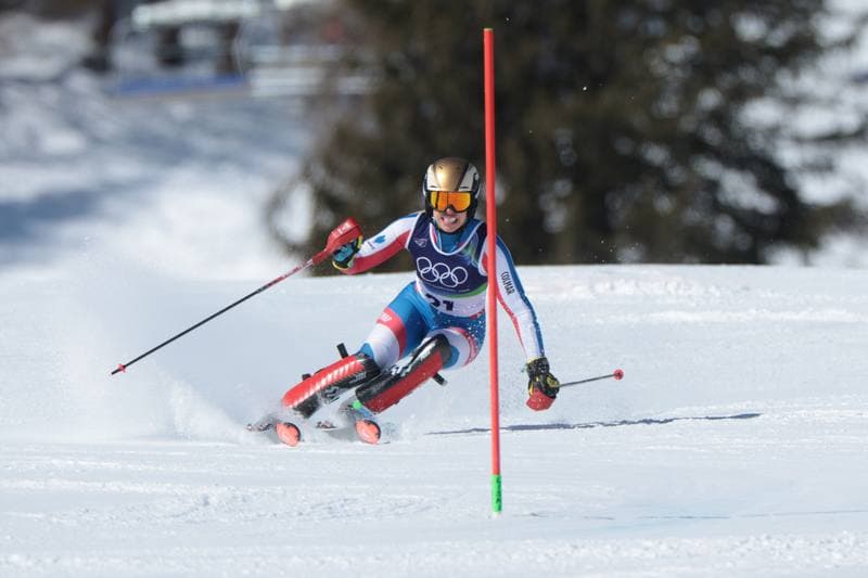 Alpine Skiing. Olympic Winter Games Milano-Cortina 2026. Women's Slalom - Run 1. 18.02.2026