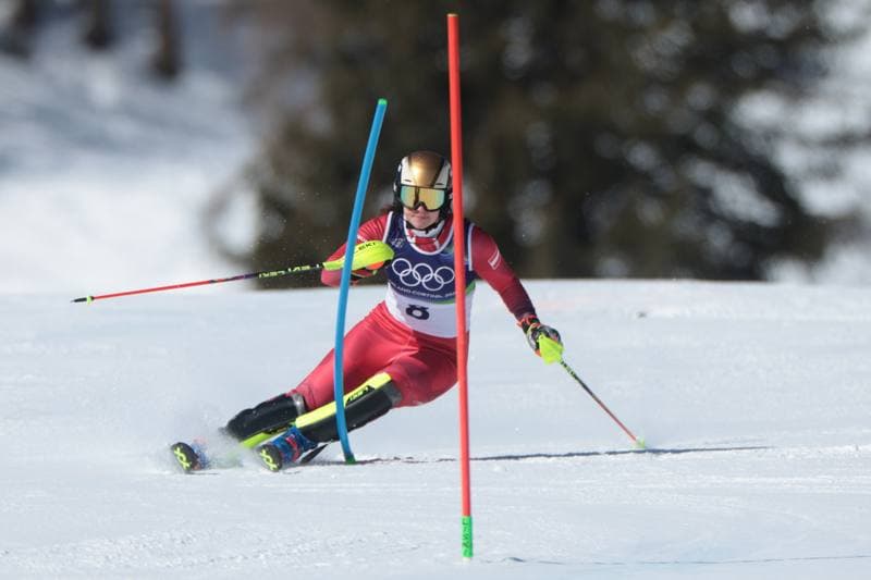 Alpine Skiing. Olympic Winter Games Milano-Cortina 2026. Women's Slalom - Run 1. 18.02.2026