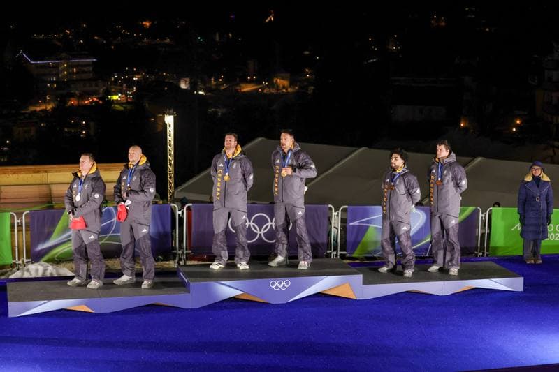 Bobsleigh. Olympic Winter Games Milano-Cortina 2026. Gold Medal Ceremony. 17.02.2026