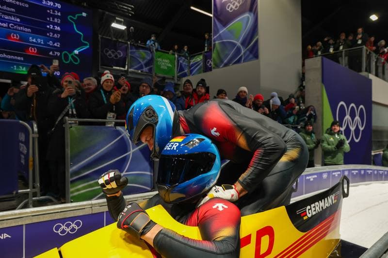 Bobsleigh. Olympic Winter Games Milano-Cortina 2026. Gold Medal Ceremony. 17.02.2026