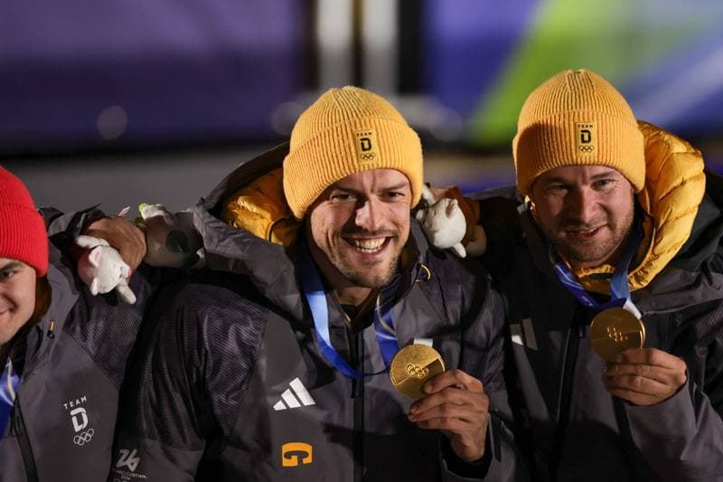 Bobsleigh. Olympic Winter Games Milano-Cortina 2026. Gold Medal Ceremony. 17.02.2026