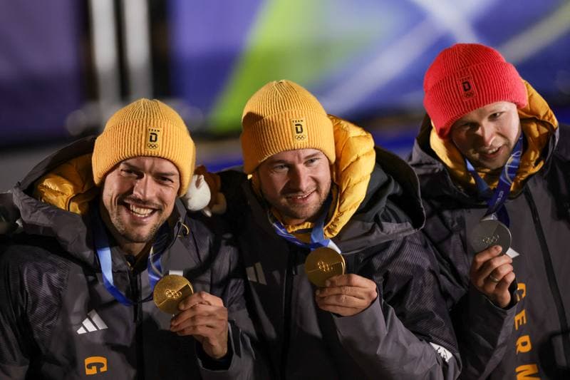 Bobsleigh. Olympic Winter Games Milano-Cortina 2026. Gold Medal Ceremony. 17.02.2026