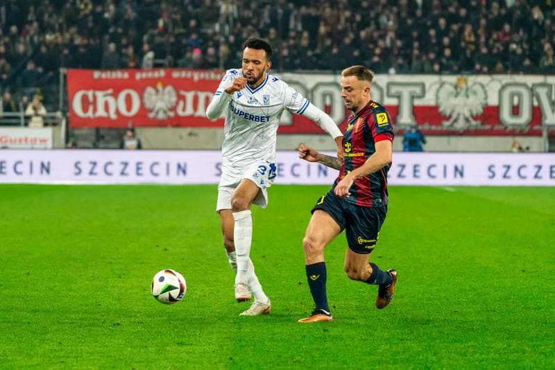 Football. PKO BP Ekstraklasa. Pogon Szczecin - Lech Poznan. 01.03.2025