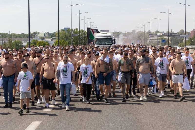 Football. Legia Warsaw. March to PGE Narodowy. 02.05.2025