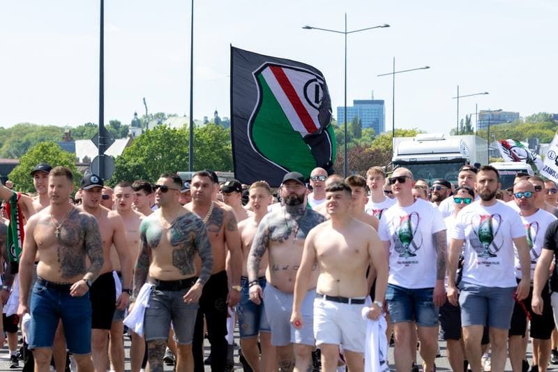 Football. Legia Warsaw. March to PGE Narodowy. 02.05.2025