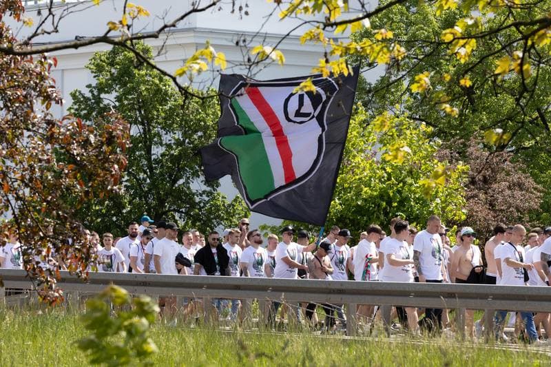 Football. Legia Warsaw. March to PGE Narodowy. 02.05.2025