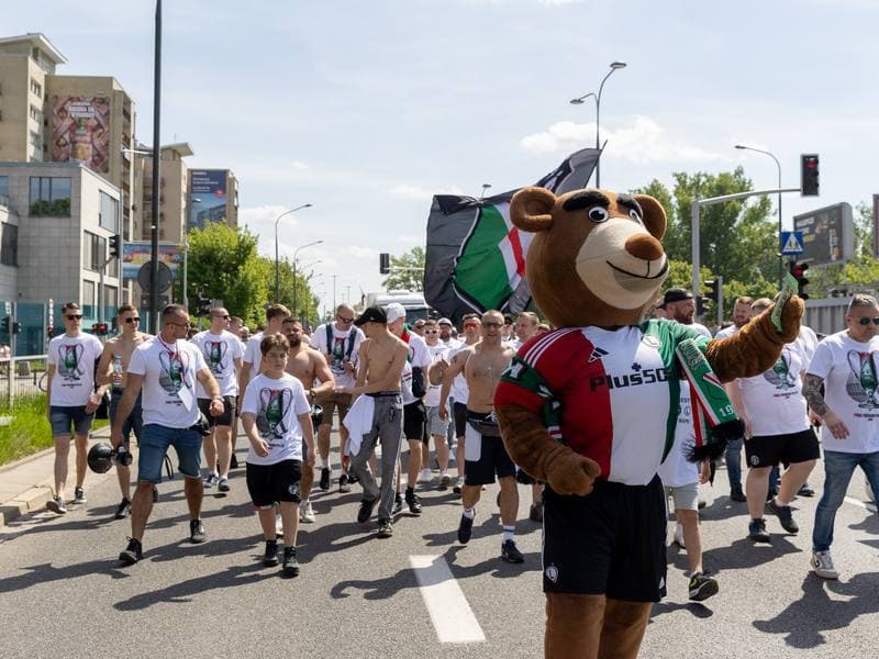 Football. Legia Warsaw. March to PGE Narodowy. 02.05.2025