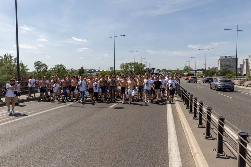 Football. Legia Warsaw. March to PGE Narodowy. 02.05.2025