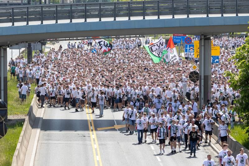 Football. Legia Warsaw. March to PGE Narodowy. 02.05.2025