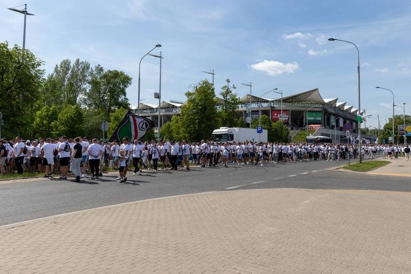 Football. Legia Warsaw. March to PGE Narodowy. 02.05.2025