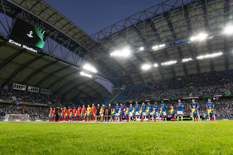 Football. UEFA Conference League. Lech Poznan - Rapid Wien. 02.10.2025