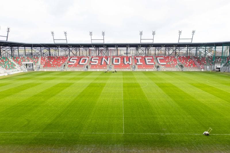 Football. Arcelor Mittal Park Sosnowiec. Stadion pilkarski. 21.02.2023