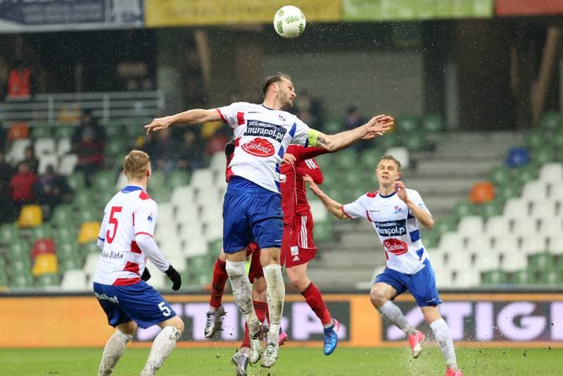Football. Nice I Liga. Podbeskidzie Bielsko-Biala - Miedz Legnica. 28.04.2017