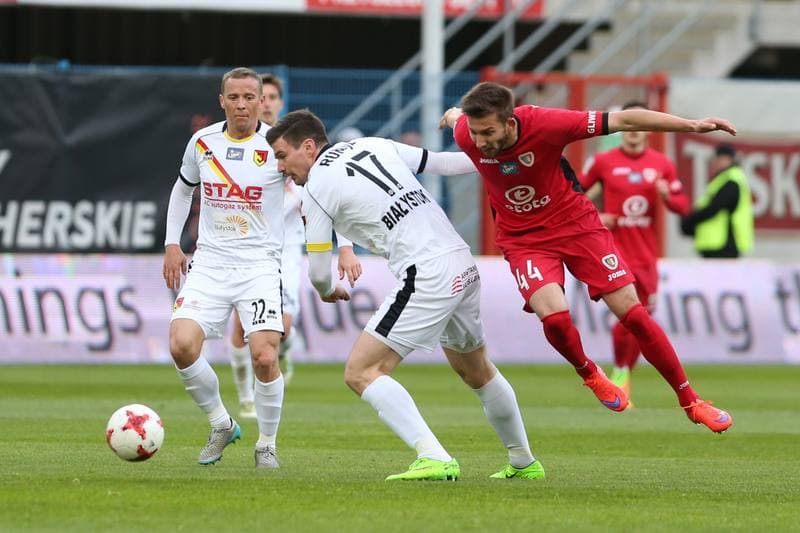 Football. Lotto Ekstraklasa. Piast Gliwice - Jagiellonia Bialystok. 22.04.2017