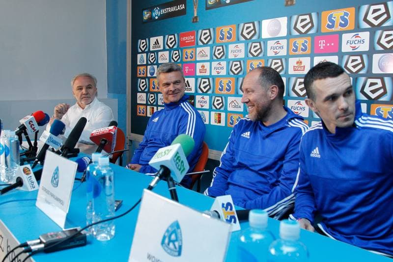 Football. Ruch Chorzow. Press Conference. 24.04.2017