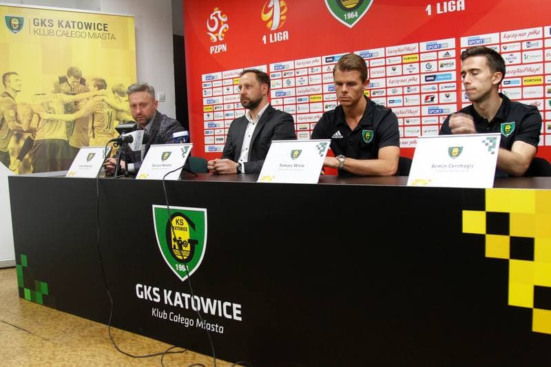 Football. GKS Katowice. Press Conference. 01.03.2017