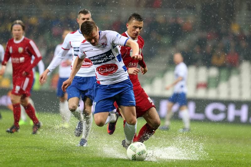 Football. Nice I Liga. Podbeskidzie Bielsko-Biala - Miedz Legnica. 28.04.2017