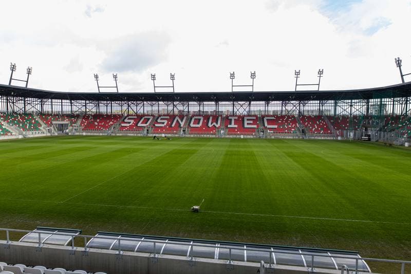 Football. Arcelor Mittal Park Sosnowiec. Stadion pilkarski. 21.02.2023