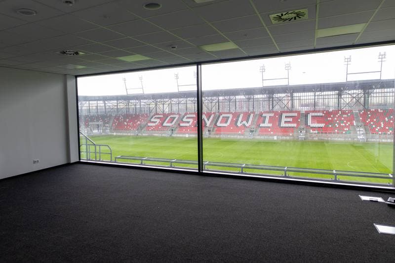 Football. Arcelor Mittal Park Sosnowiec. Stadion pilkarski. 21.02.2023