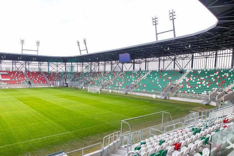 Football. Arcelor Mittal Park Sosnowiec. Stadion pilkarski. 21.02.2023