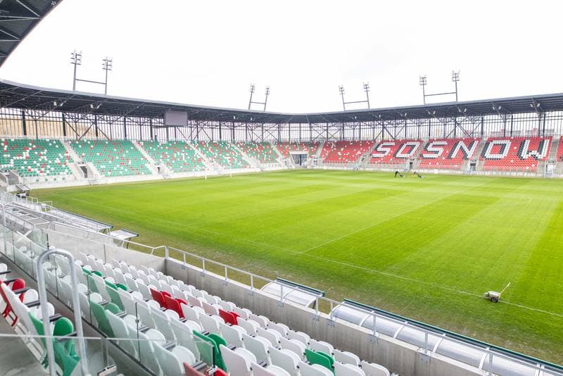 Football. Arcelor Mittal Park Sosnowiec. Stadion pilkarski. 21.02.2023
