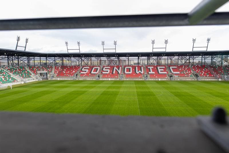 Football. Arcelor Mittal Park Sosnowiec. Stadion pilkarski. 21.02.2023