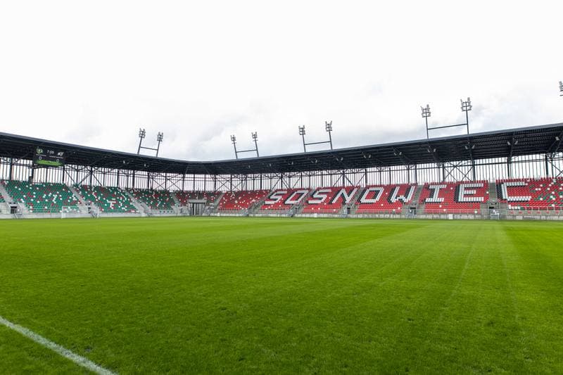 Football. Arcelor Mittal Park Sosnowiec. Stadion pilkarski. 21.02.2023