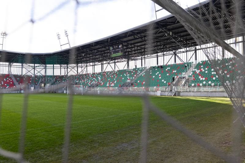 Football. Arcelor Mittal Park Sosnowiec. Stadion pilkarski. 21.02.2023