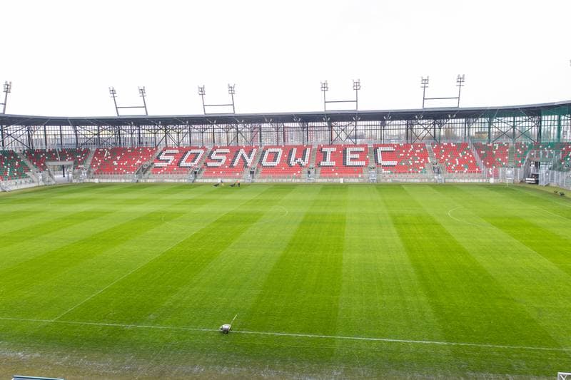 Football. Arcelor Mittal Park Sosnowiec. Stadion pilkarski. 21.02.2023