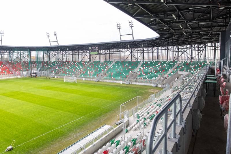 Football. Arcelor Mittal Park Sosnowiec. Stadion pilkarski. 21.02.2023