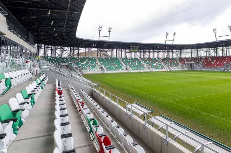 Football. Arcelor Mittal Park Sosnowiec. Stadion pilkarski. 21.02.2023