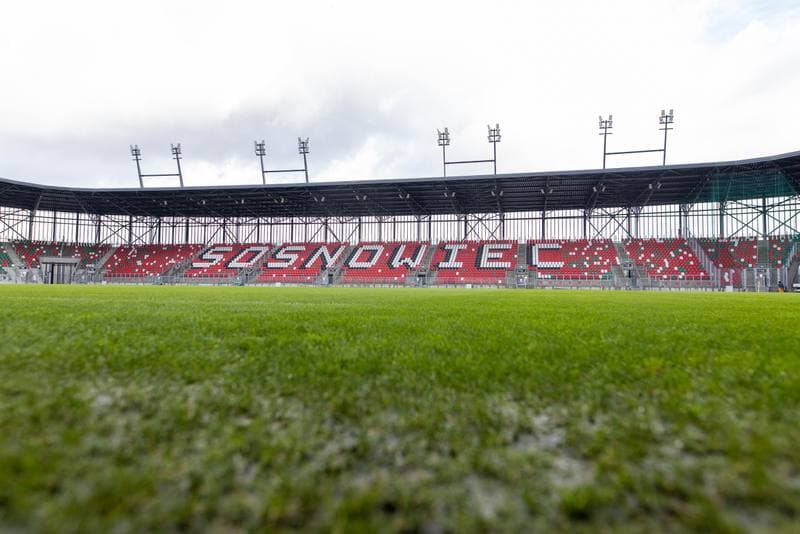Football. Arcelor Mittal Park Sosnowiec. Stadion pilkarski. 21.02.2023