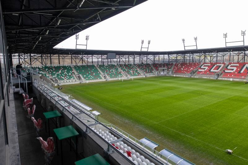 Football. Arcelor Mittal Park Sosnowiec. Stadion pilkarski. 21.02.2023