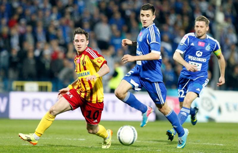 Football. T-Mobile Ekstraklasa. Ruch Chorzow - Korona Kielce. 07.04.2014