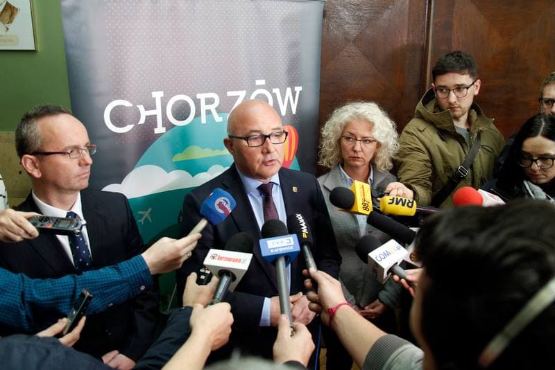 Football. Ruch Chorzow. Press Conference. 19.04.2017