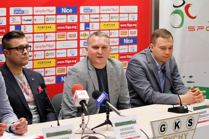 Football. GKS Tychy. Press Conference. 25.04.2017