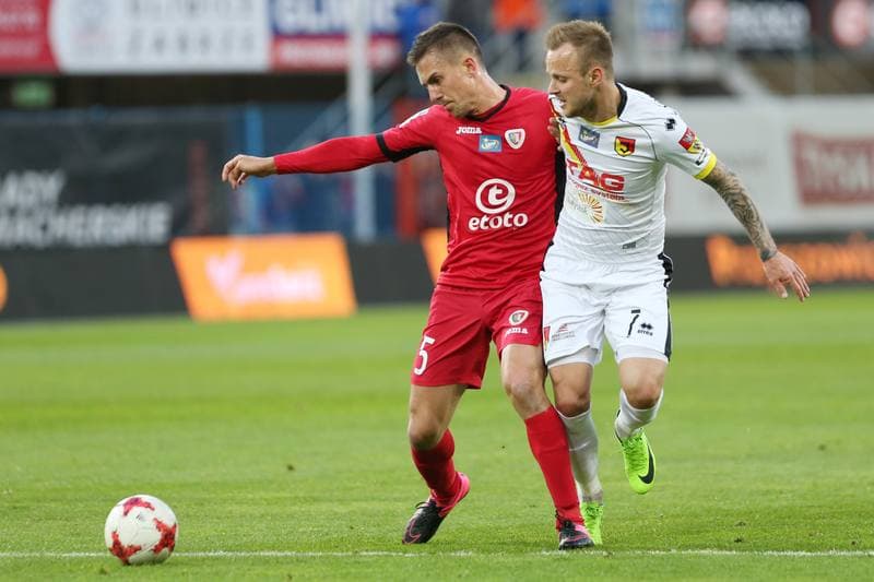 Football. Lotto Ekstraklasa. Piast Gliwice - Jagiellonia Bialystok. 22.04.2017