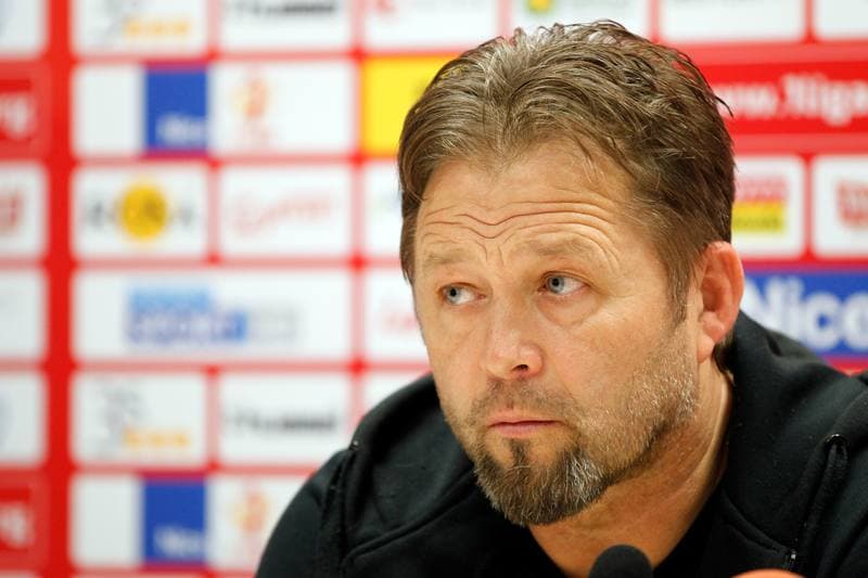 Football. GKS Tychy. Press Conference. 25.04.2017