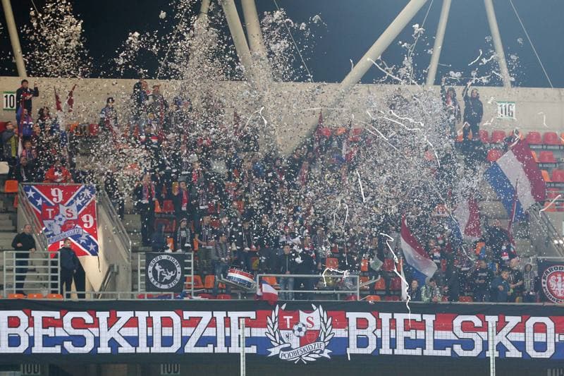 Football. Nice I Liga. Podbeskidzie Bielsko-Biala - Miedz Legnica. 28.04.2017